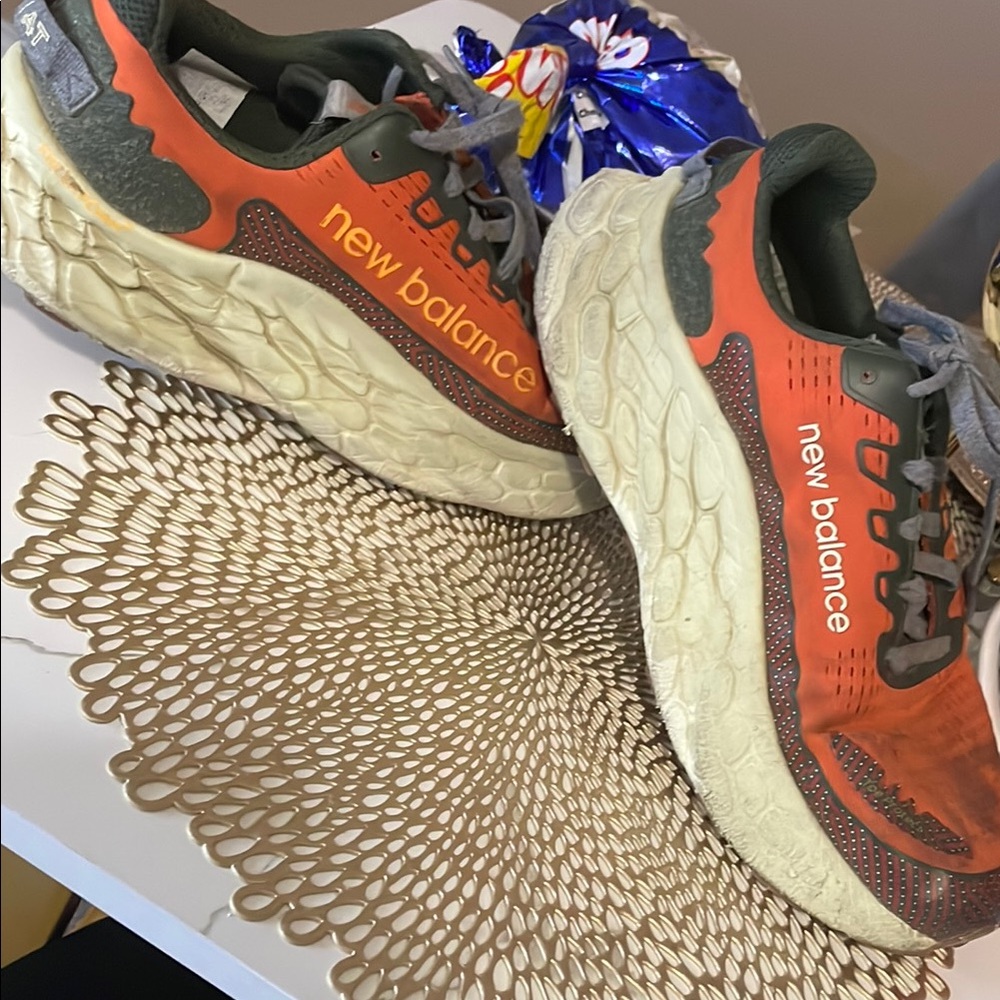 New Balance Orange and Gray Sneakers with Modern Design